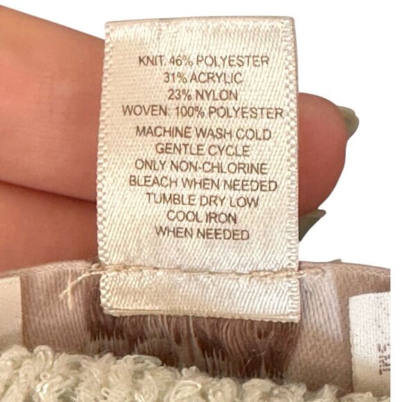 Loft Outlet Sequin 3/4 Sleeve White Lightweight Tunic Sweater SP - Picture 4 of 9